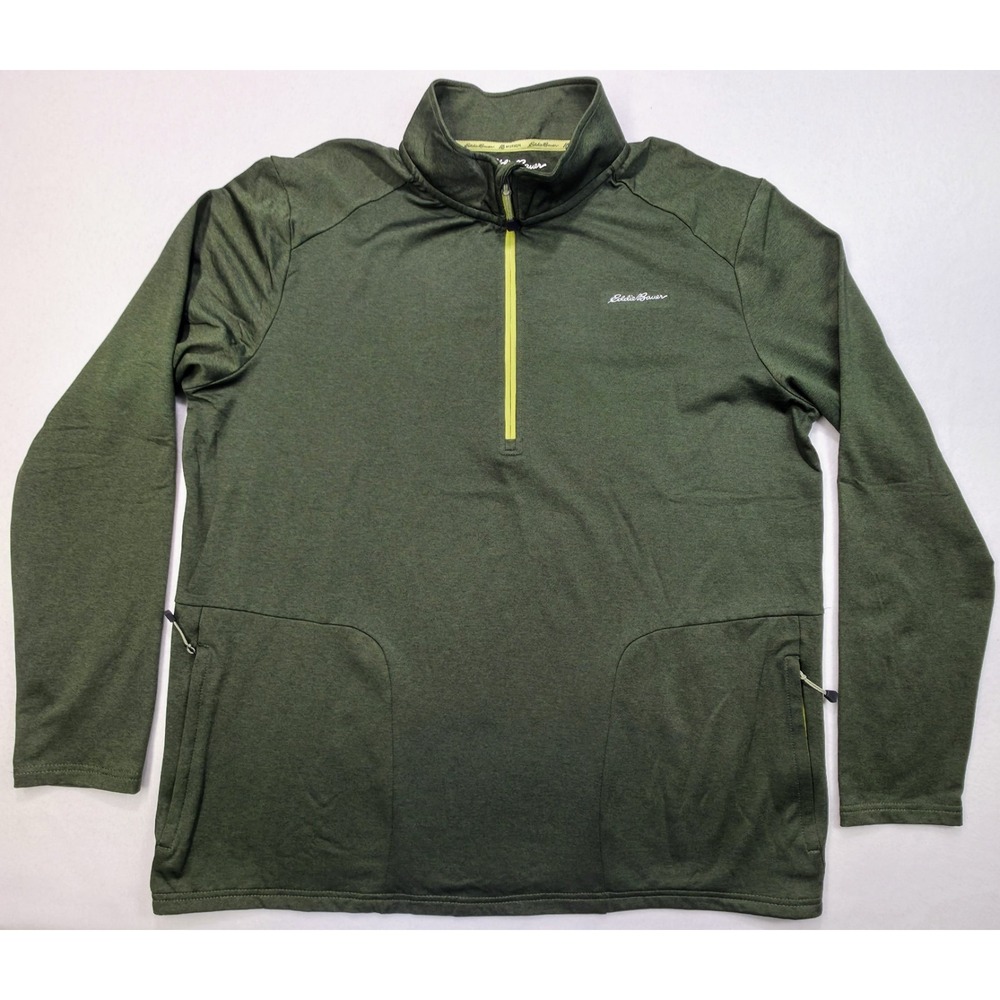 Eddie Bauer FreeDry Jacket Pullover Mens XL Green 1/4 Zip Pockets Limited‎ Use